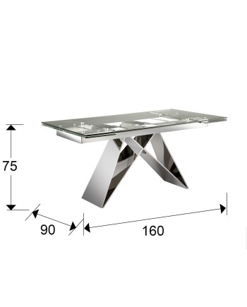 MIKA - MESA COM.EXTENS- ACERO